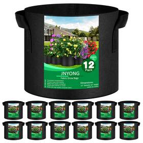 Fd-zj-221107-009 Jnyong 12-pack 5 Gallon Thickened Non-woven Grow Bags Gallons Black