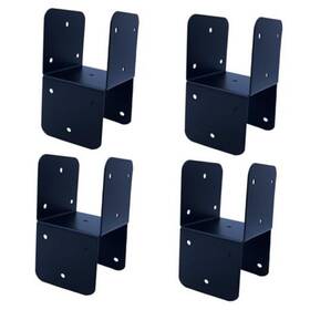 Xmh-2u-a1 Jouray 4 Pcs Black 4x4 Deck Post Caps And Tie Brackets 14 Gauge Steel Anchor