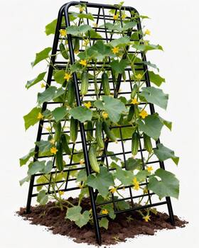 Joyhalo 313052148140 Heavy Duty Adjustable A-frame Cucumber Trellis For Climbing Plants 50.4
