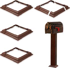 Juexica Km-juexica-1877551 6 X Inches Brown Vinyl Post Sleeve Adjustable Skirt Base Porch