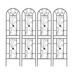 Jujabu 705353884061 4 Pack 86.7 Inch X 19.7 Black Iron Metal Rustproof Peacock Style Garden Trell Jujabu 705353884061 4 Pack 86.7 Inch X 19.7 Black Iron Metal Rustproof Peacock Style Garden Trell