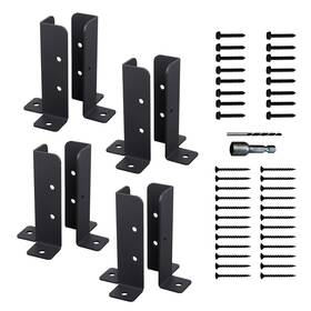 Jb011 Jumbotiger 8pcs Adjustable Post Anchor Base Brackets Black - Deck Bracket Fit 1.5x1