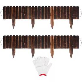 Justincity 711181373837 2 Pack Flexible Wooden Garden Fence 7.9 Inch H Anti-corrosive Outdoor Landscape E