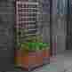 Jwpbt1198 Unbranded Wood Planter Box On Wheels With Grid-style Trellis