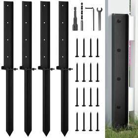 Pjmdz-4 Kabmoz 4 Pack Fence Post Anchor Repair Kit - The Ultimate Solution Po