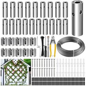 Kalolary Yeahwork-k019 185pcs Wire Trellis For Climbing Plants 100ft Wall Kit T316 Ste