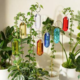 Kanpura De2565100 7 Pack Small Garden Trellis With Crystal Sun Catchers For Potted Plants 13.7