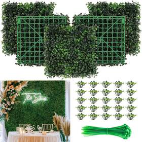Kaszoo 253-xhcp Grass Wall 12 Pack 10 Inch X10 Artificial Boxwood Hedge Panels Privacy Hedg