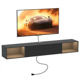 B0f8ngdwc9 Katrawu 55 Inch Floating Tv Stand With Led Light Wall Mounted Float