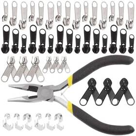 K2518 Keadic 85pcs #3#5#8 Zipper Repair Kits With Installation Pliers 15pcs Bottom