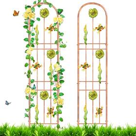 Us-vp20240531-01 Khayrovies 2pcs Metal Garden Trellis Arched Fence Plant Support Trellises Supp