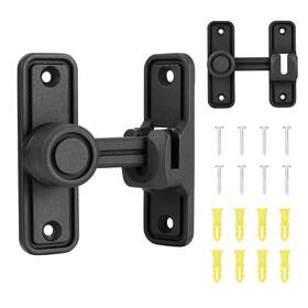 Kitmose B0c1z5hjr3 Sliding Barn Door Lock Latch Hardware 90/180 Degree Dual Gate Latc