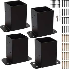 Ladech 313048134119 4x4 Wood Fence Post Anchor Base 2mm Thick Steel And Black Powder Coated Come W