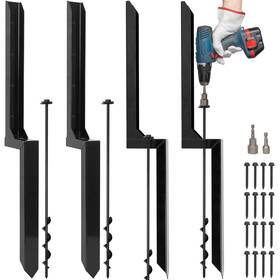 Ladech 720371701220 Heavy Duty Steel Fence Post Repair Stakes With Ground Anchor Screw In Fix An