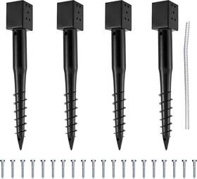 Ladech 731525283615 Set Of 4 Premium No Dig Ground Anchor Diy Screw In Post Stake &