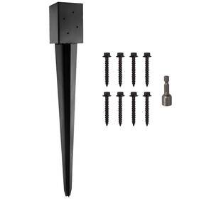 Ladech Fencepostanchor36 4x4 Fence Post Anchor Ground Spike 36 Inch Length Metal Black Powder Coated