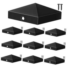 Lakexus 10pcs Cap 2025021701 6x6 Post Caps Black Actual 5.5 Inch X Pack Fence With Screws And 10