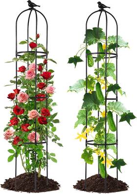 Lalahoni 445030491436 Garden Trellis For Climbing Plants Outdoor 6 Feet Tall Obelisk