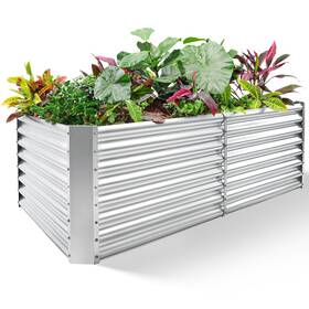 Land Guard 598218010483 8 4 2 Ft Galvanized Raised Garden Bed Kit Plant