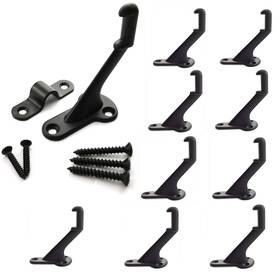 Langdoly 无 Metal Stair Handrail Brackets With Mounting Plate And Screws- Satin Black-set