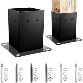 Laoju 673311120608 Post Base Bolt Down Steel Brackets 1pk Heavy Duty Wood Fence Anchor For Pavilion