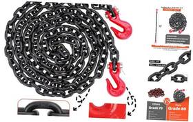 Lcx-7mmlt3m-1-4-hgz-b Lechengxin G80 Transport Binder Chain 1/4 Inch X 10 Feet Equipped With Hook