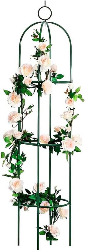 Lejoy Garden 726084781245 Tower Obelisk Trellis 100% Metal 6.3 Feet Tall Plant Support For Climbing