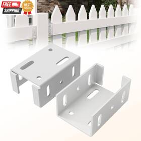 Levendor Fbn-001 Veranda White Vinyl Fence Bracket Kit 2-pack Free And Fast Delivery In Us