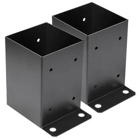 Likeem 772467859070 4 X Post Base 2 Pcs Inner Size 3.6 Inch X3.6 Deck Heavy Duty Metal Bla