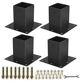 Likeem 774980252437 4 X Post Base 4pcsinner Size 3.6x3.6deck Baseheavy Duty Metal Black P