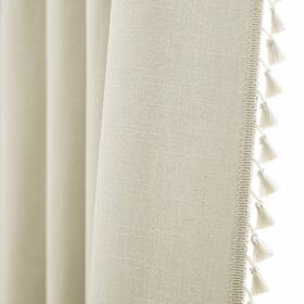 Limon Home 739757194211 Linen Blackout Curtains For Living Room 84 Inches Long Boho Black Out Curta Inch