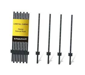 Linkfull Sheng 700398685512 4ft Sturdy Duty Metal U Post Garden Stakes For Chicken Wire Deer Fencing