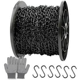 Litguru 50ft-2mm Stainless Jack Chain 50ft Roll 2mm Black Heavy Duty Hanging Chains For Plants
