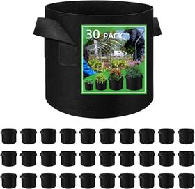 Zi10785-3b03 Litlandstar 30 Pack 3 Gallon Plant Grow Bags Breathable Felt Non-woven Black