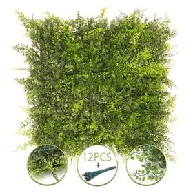 Lmqsch 766081206105 Artificial Hedge Grass Wall 12 Pcs 20 Inch X20 Privacy Fence Panels Faux Greenery
