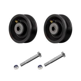 Ct-vgr-blk-4k0-2w Longrunforu 4 Inch X 1.5 Sliding Gate Rollers Cast Iron V Groove Wheel With Roller Bearing