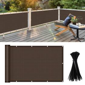 2i2ee-34413 Love Story 3ftx6ft Brown Balcony Screen Privacy Fence Cover Uv Protection Hdpe Weather-r