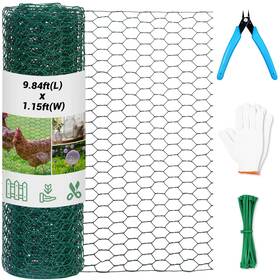 Lucomb Lb4001 Chicken Wire Fence For Craft 13.78 X 118 Inch Lightweight Galvanized Hexagona