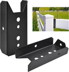 Lukloy 313050382386 2x4 Brackets For Wood Rail 50 Pack Black Deck Railing Connector