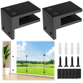 Lukloy B0fhwpdvvc 2 Pack Wall To Glass Clamp Matte Black Stainless Steel Railing