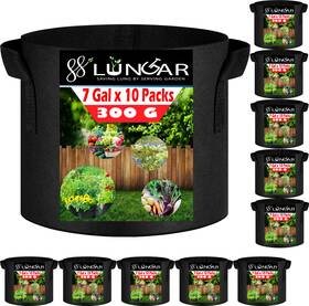 Lungar Lggbbl7g10p Plant Grow Bags - 7 Gallon 10 Packs Planter Pot Pack