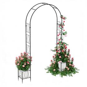 Luplom Hzgy-nx4731-b1 Metal Garden Arch Trellis For Climbing Plants Outdoor 8.2ft Arbors Ar