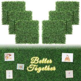 Luyue M1-324milan-6p 6pcs 20 Inch Boxwood Panels - Artificial Grass Wall For Indoor Outdoor Decor