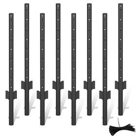 Ck86a Lydtick 10pack Fence Posts 3ft In Bulk Metal Stakes Black Fencing Pole Heavy D