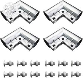 Lygchii 445007754700 4 Packs Aluminum Chain Link Fence Gate Corner 90 Degree Angle Corn