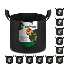 Lyincat 710667540305 12-pack 10 Gallon Grow Bags Heavy Duty Thickened Black Lyincat 710667540305 12-pack 10 Gallon Grow Bags Heavy Duty Thickened Black