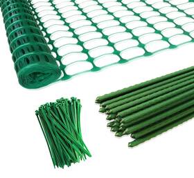 Mawgcowerd 791311390873 Garden Fence Snow Plastic Safety 25 Steel Plant Stakes Patio