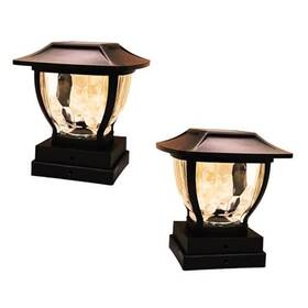 41681 Maxsa Solar Wave Style Post Cap And Deck Railing Lights 2 Dark Bronze