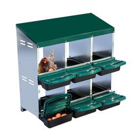 9fcmyezc21rqlamlx8kupgfk7l Megachoice Chicken Nesting Boxes 6 Holes Metal Egg Laying Box With Swing Perch