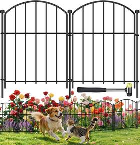 Mgjaa 750108826506 25 Pack Rustproof Metal Garden Fence Panels 17 In X 13 Ft No Dig